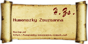 Humenszky Zsuzsanna névjegykártya